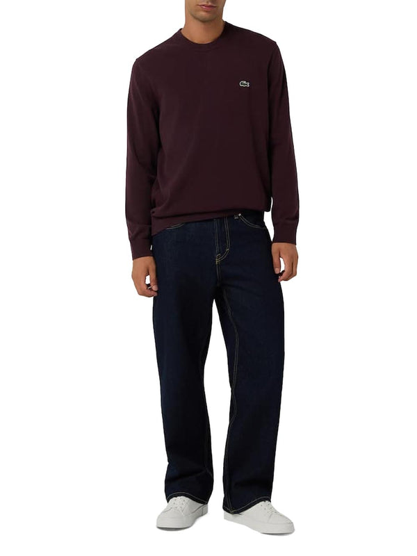Lacoste Maglione Girocollo Uomo Mod. AH0128 COTONE 3KE Bordeau