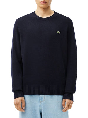 Lacoste Maglione Girocollo Uomo Mod. AH2916 LANA 166 Blu
