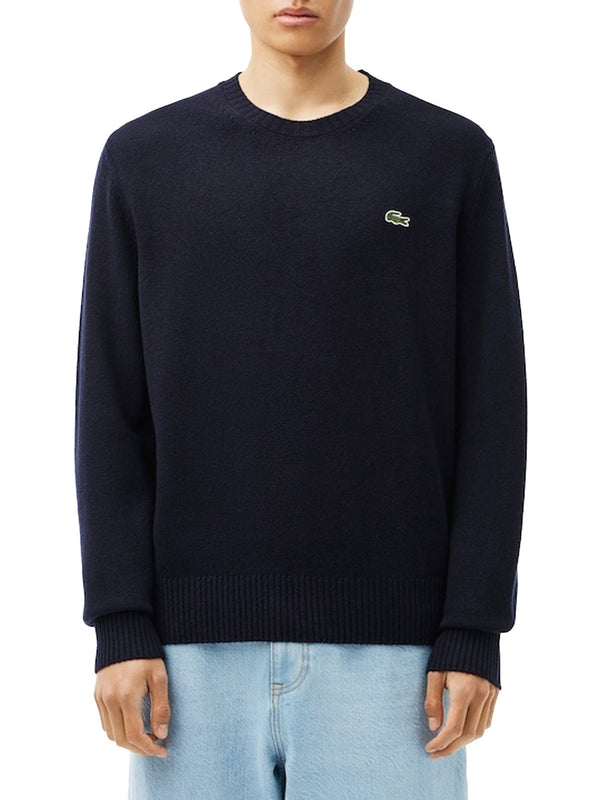 Lacoste Maglione Girocollo Uomo Mod. AH2916 LANA 166 Blu