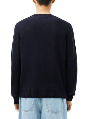 Lacoste Maglione Girocollo Uomo Mod. AH2916 LANA 166 Blu