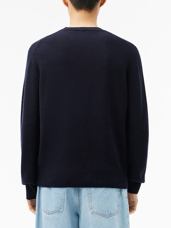 Lacoste Maglione Girocollo Uomo Mod. AH2916 LANA 166 Blu