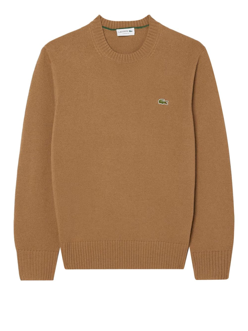 Lacoste Maglione Girocollo Uomo Mod. AH2916 LANA SIX Tabacco