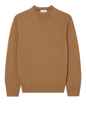 Lacoste Maglione Girocollo Uomo Mod. AH2916 LANA SIX Tabacco