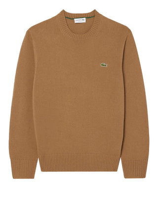 Lacoste Maglione Girocollo Uomo Mod. AH2916 LANA SIX Tabacco