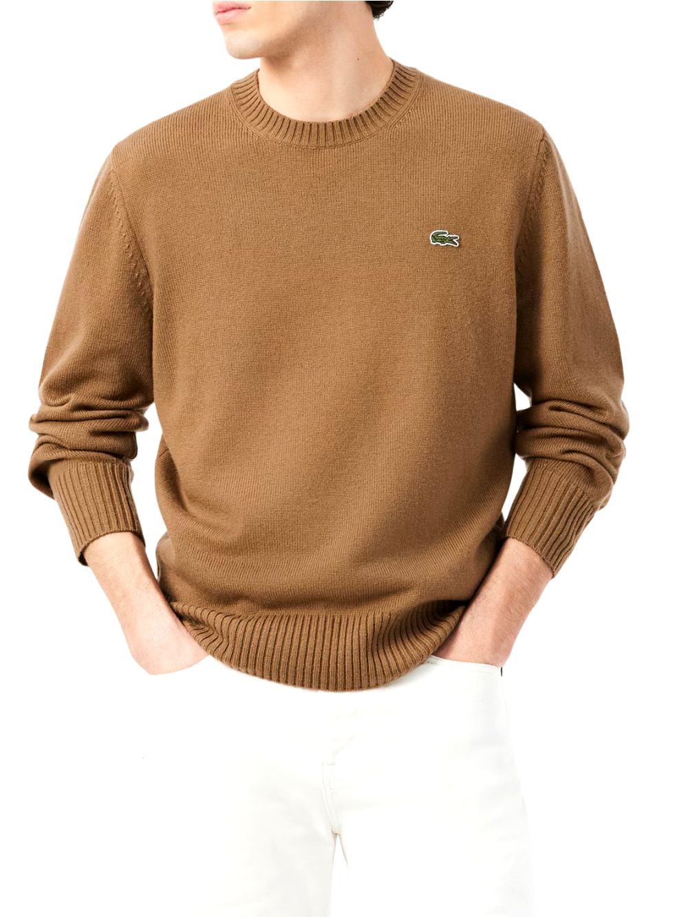 Lacoste Maglione Girocollo Uomo Mod. AH2916 LANA SIX Tabacco