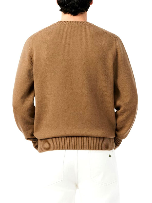 Lacoste Maglione Girocollo Uomo Mod. AH2916 LANA SIX Tabacco