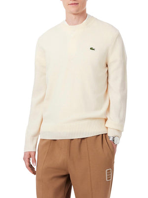 Lacoste Maglione Girocollo Uomo Mod. AH2916 LANA XFJ Panna