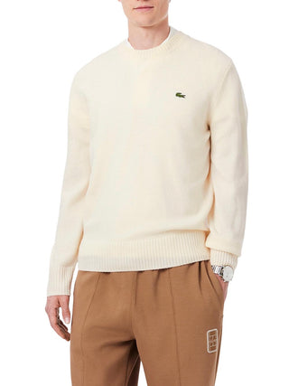 Lacoste Maglione Girocollo Uomo Mod. AH2916 LANA XFJ Panna