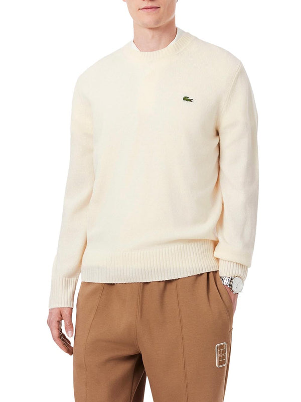 Lacoste Maglione Girocollo Uomo Mod. AH2916 LANA XFJ Panna