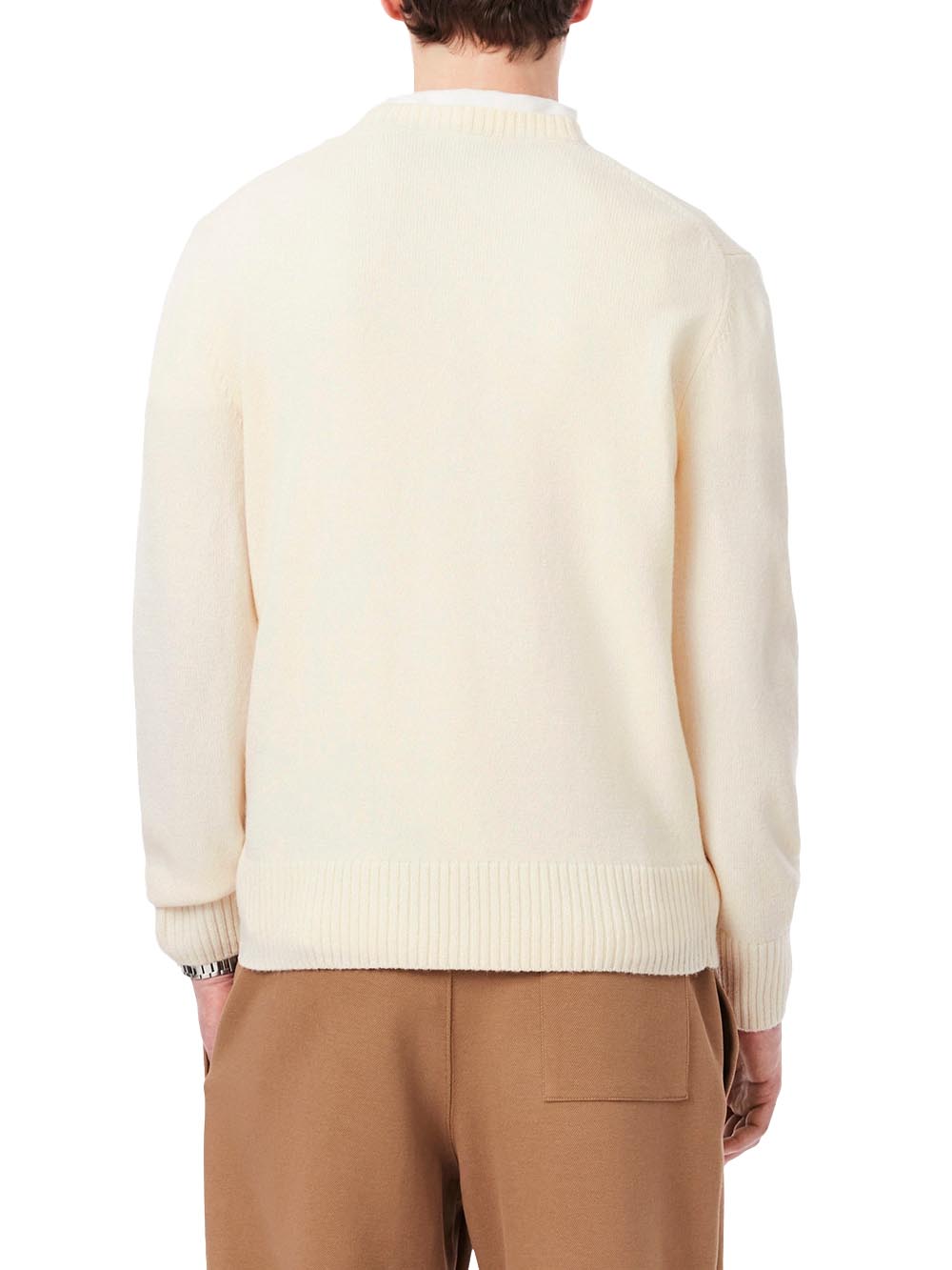 Lacoste Maglione Girocollo Uomo Mod. AH2916 LANA XFJ Panna