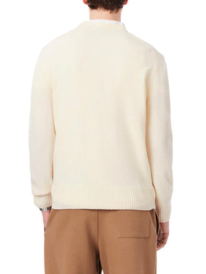 Lacoste Maglione Girocollo Uomo Mod. AH2916 LANA XFJ Panna