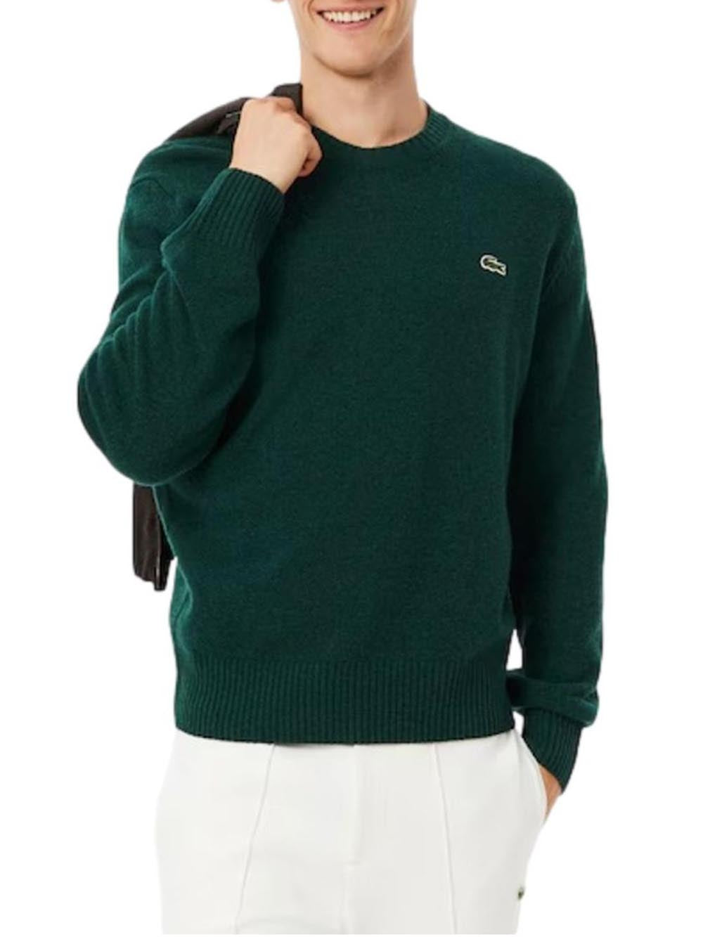 Lacoste Maglione Girocollo Uomo Mod. AH2916 LANA YZP Verde