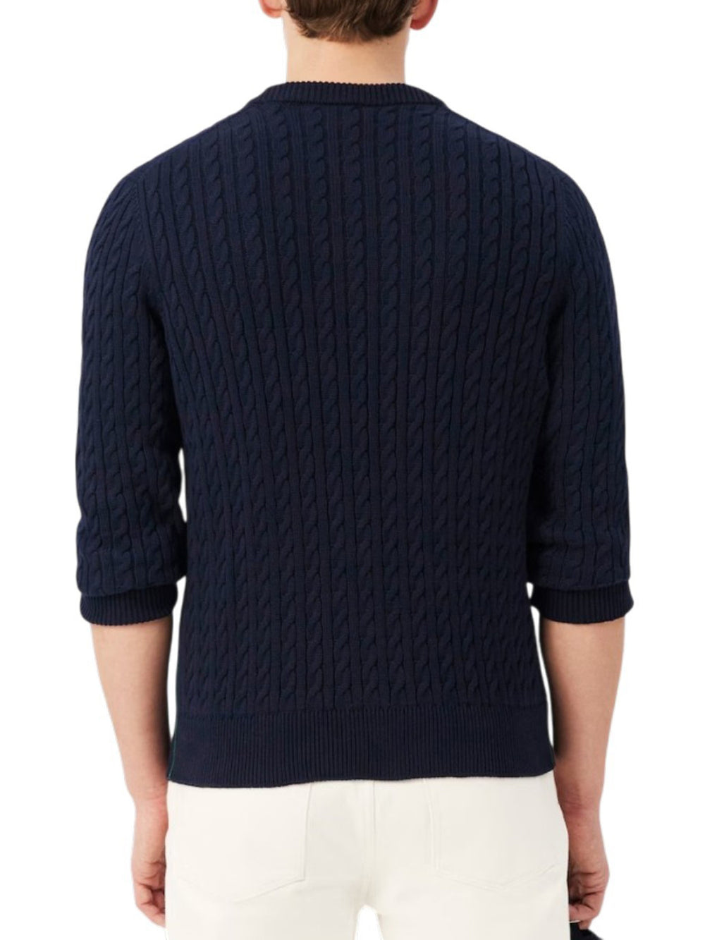 Lacoste Maglione Girocollo Uomo Mod. AH762 TRECCIA COT802 Blu