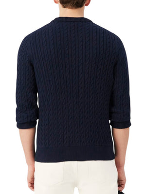Lacoste Maglione Girocollo Uomo Mod. AH762 TRECCIA COT802 Blu