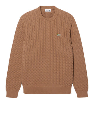 Lacoste Maglione Girocollo Uomo Mod. AH762 TRECCIA COTUQW Tabacco