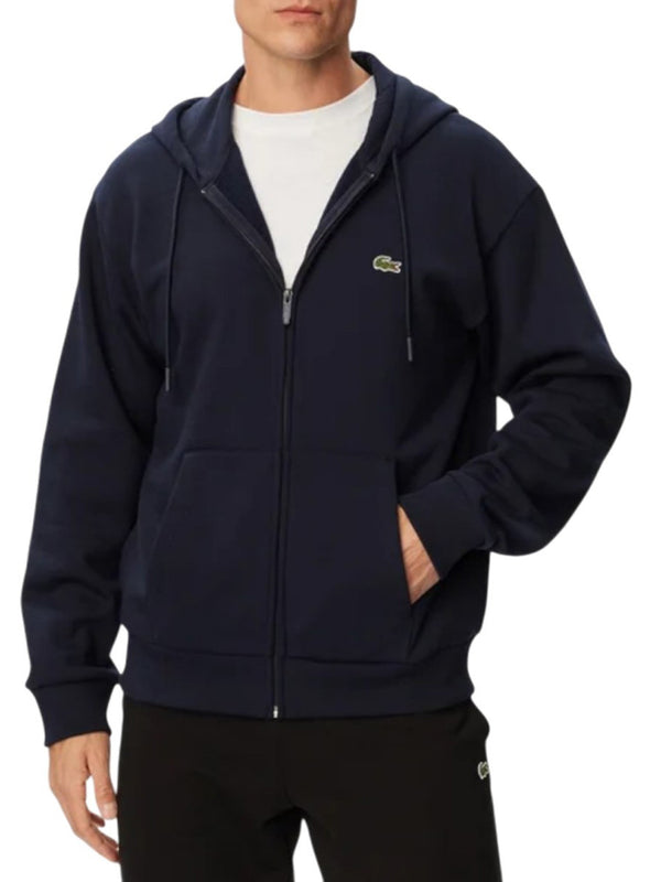 Lacoste Felpa Zip Uomo Mod. SH8864 FELPATA 166 Blu