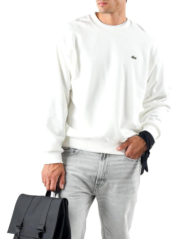 Lacoste Felpa G Uomo Mod. SH8868 FELPATA 70V Bianco