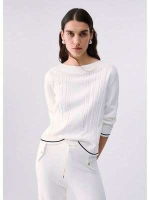 Liu Jo Maglia Donna Mod. TF6189 MS63L V9382 Bianco