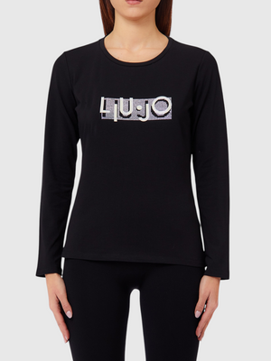 Liu Jo T-shitr ml Donna Mod. TF6248 JS003 L9293 Nero