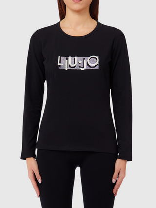 Liu Jo T-shitr ml Donna Mod. TF6248 JS003 L9293 Nero