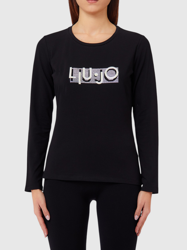 Liu Jo T-shitr ml Donna Mod. TF6248 JS003 L9293 Nero