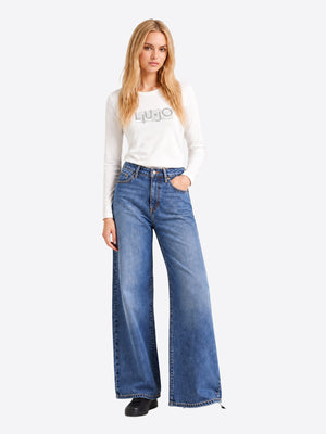 Liu Jo T-shitr ml Donna Mod. TF6248 JS003 L9505 Bianco