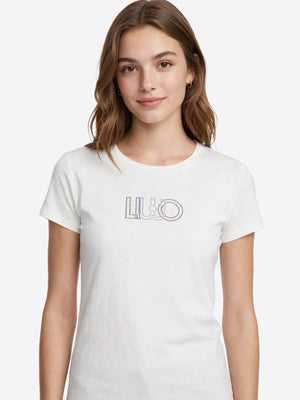Liu Jo T-shirt Donna Mod. TF6251 JS923 Q9808 Bianco