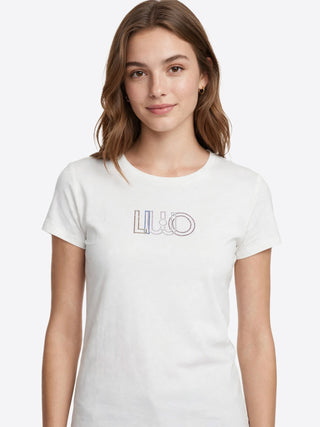 Liu Jo T-shirt Donna Mod. TF6251 JS923 Q9808 Bianco