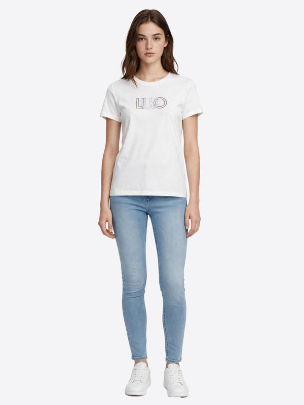 Liu Jo T-shirt Donna Mod. TF6251 JS923 Q9808 Bianco
