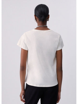 Liu Jo T-shirt Donna Mod. TF6283 JS923 Q9808 Panna