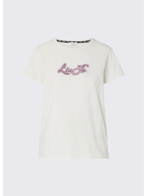 Liu Jo T-shirt Donna Mod. TF6283 JS923 Q9808 Panna