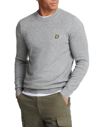 Lyle & Scott Maglione Girocollo Uomo Mod. KN2110VC COT-MER T28 Perla