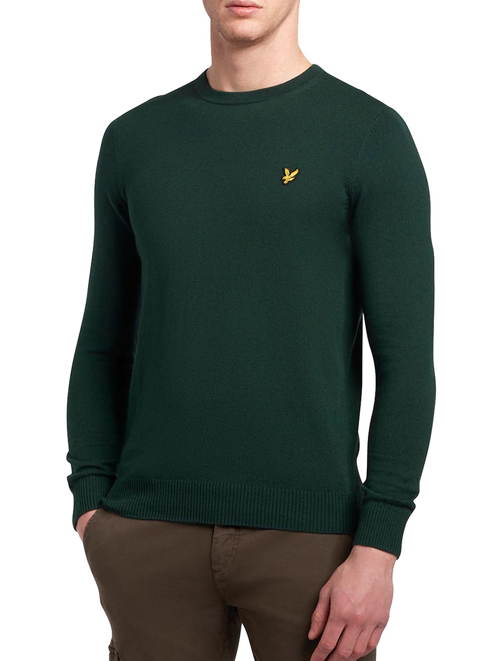 Lyle & Scott Maglione Girocollo Uomo Mod. KN2110VC COT-MER W486 Verde