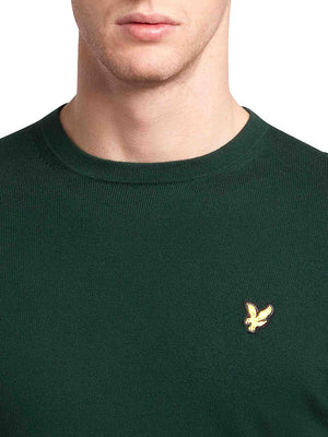 Lyle & Scott Maglione Girocollo Uomo Mod. KN2110VC COT-MER W486 Verde