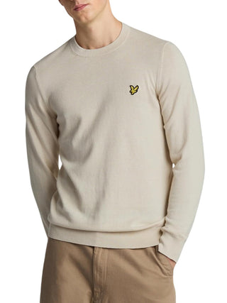 Lyle & Scott Maglione Girocollo Uomo Mod. KN2110VC COT-MER W870 Avorio