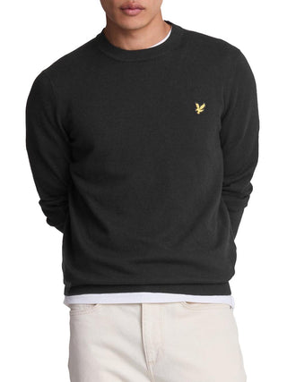 Lyle & Scott Maglione Girocollo Uomo Mod. KN2110VC COT-MER Z865 Nero