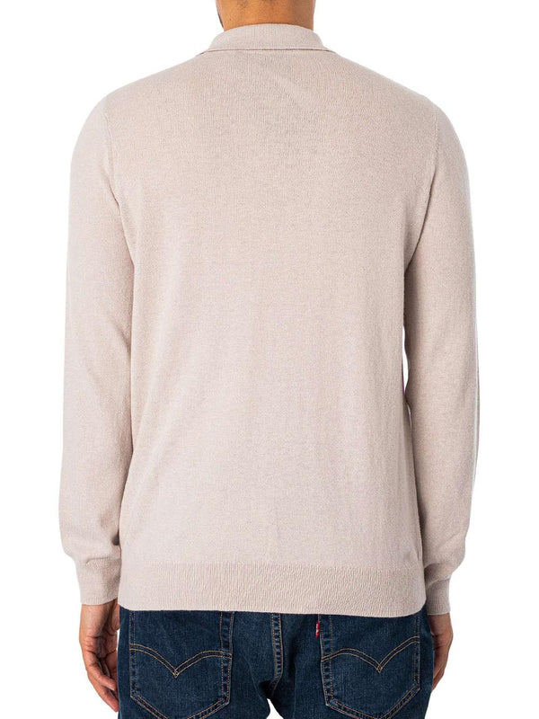 Lyle & Scott Polo Manica Lunga Uomo Mod. KN2113VC COT-MER W870 Avorio