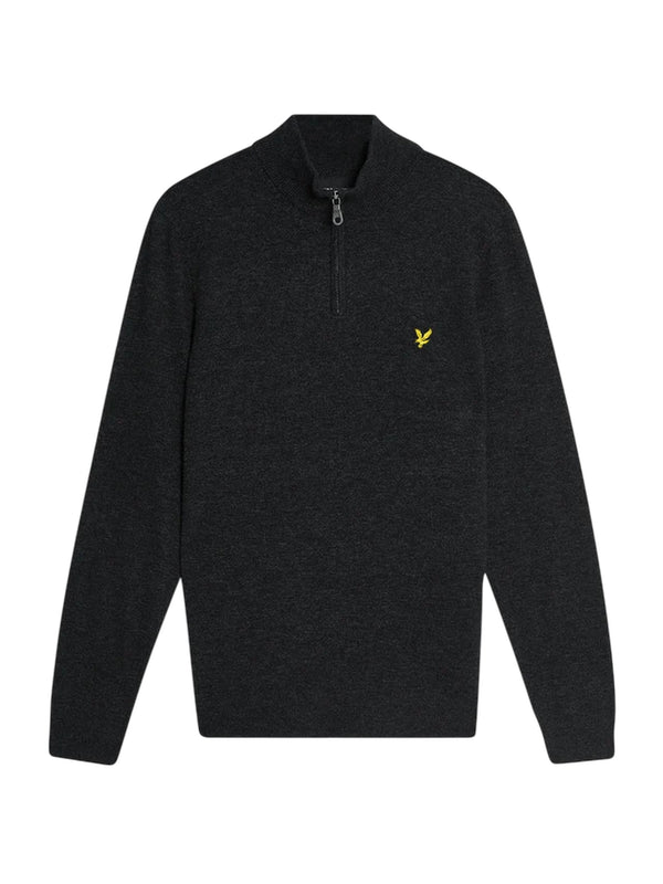 Lyle & Scott Maglione 1/2 Zip Uomo Mod. KN2330V LANA W155 Nero