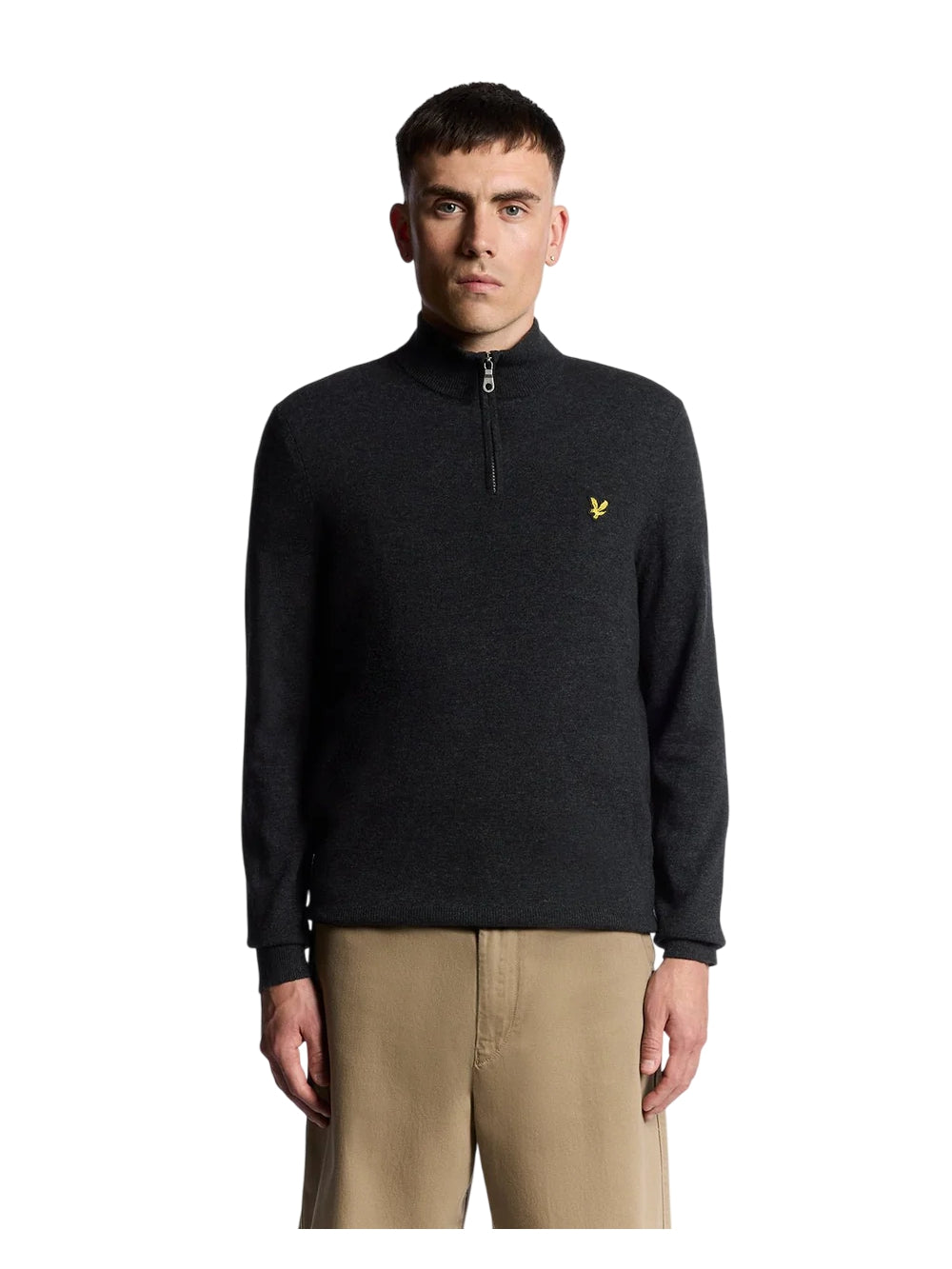 Lyle & Scott Maglione 1/2 Zip Uomo Mod. KN2330V LANA W155 Nero