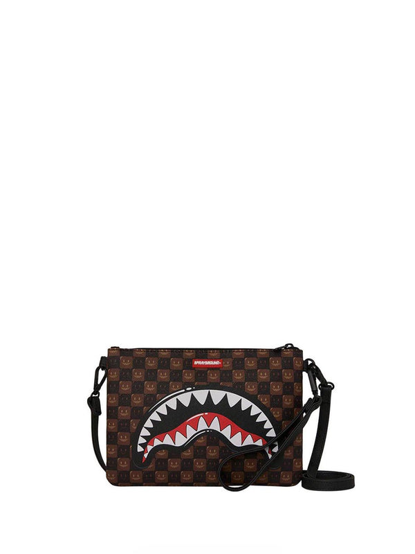 Sprayground Borsa Pochette UNISEX Mod. 910B9307NSZ SHARKS IN PARIS WTF MARRONE Marrone