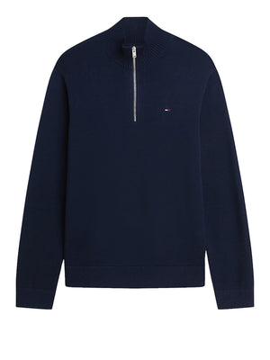 Tommy Hilfiger Maglione 1/2 Zip Uomo Mod. DM0DM21654 C1G Blu