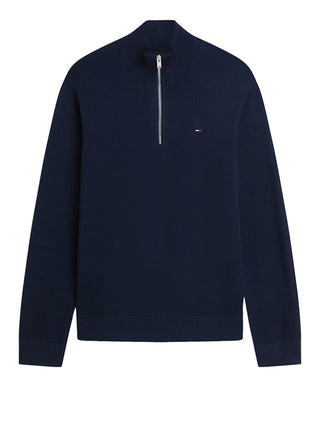 Tommy Hilfiger Maglione 1/2 Zip Uomo Mod. DM0DM21654 C1G Blu