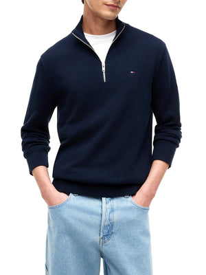 Tommy Hilfiger Maglione 1/2 Zip Uomo Mod. DM0DM21654 C1G Blu