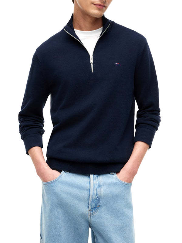 Tommy Hilfiger Maglione 1/2 Zip Uomo Mod. DM0DM21654 C1G Blu