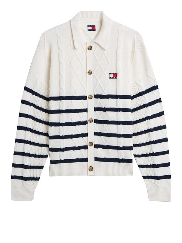 Tommy Hilfiger Cardigan Uomo Mod. DM0DM23210 YBH Panna
