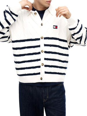 Tommy Hilfiger Cardigan Uomo Mod. DM0DM23210 YBH Panna