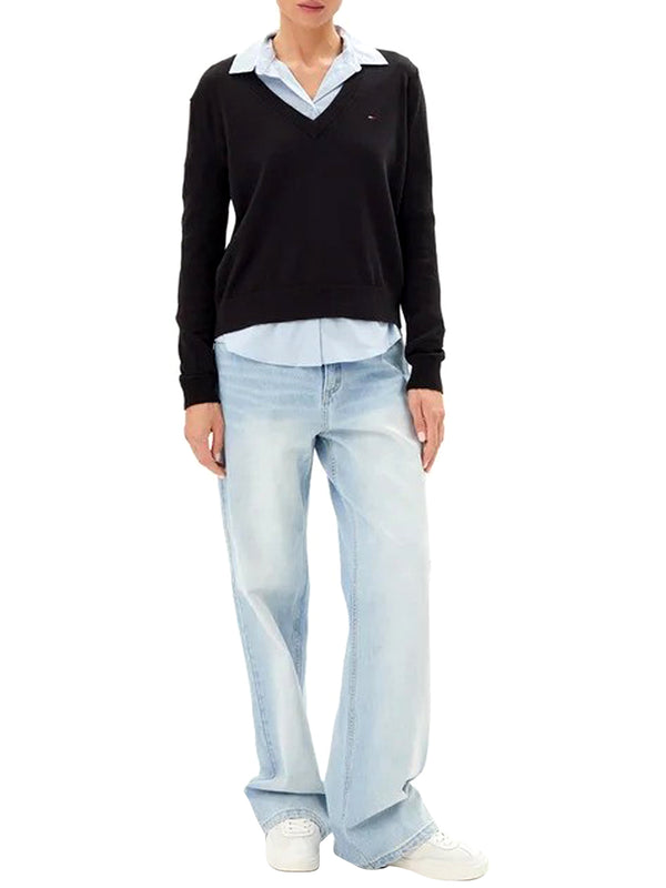 Tommy Hilfiger Maglione Donna Mod. DW0DW19888 BDS Nero
