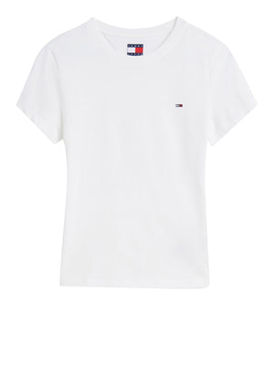 Tommy Hilfiger T-shirt Donna Mod. DW0DW20459 YBL Bianco