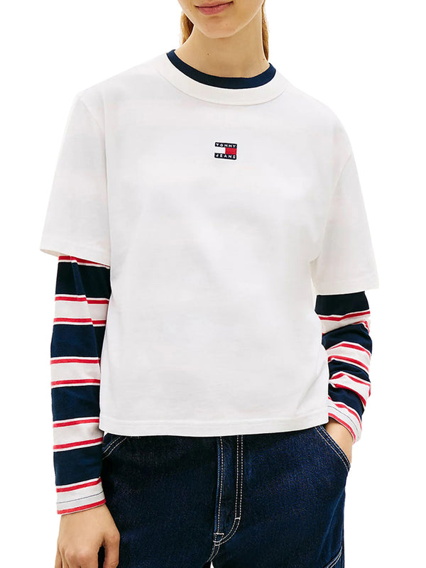 Tommy Hilfiger T-shirt Donna Mod. DW0DW22202 YBL Bianco