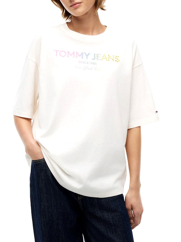 Tommy Hilfiger T-shirt Donna Mod. DW0DW22803 YBH Bianco